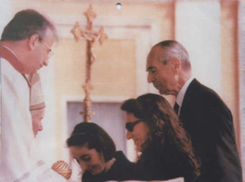 Podczas Mszy w. beatyfikacyjnej dnia 24 kwietnia 1994 roku crki: Gianna Emanuella i Laura  oraz m bogosawionej Piotr
