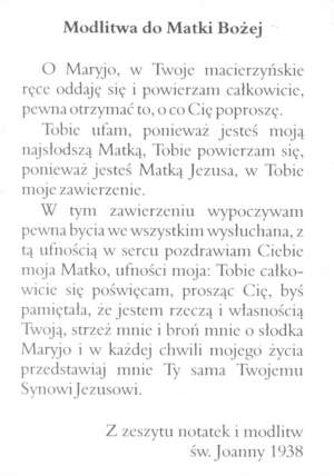 Modlitwa Gianny do Matki Boej
